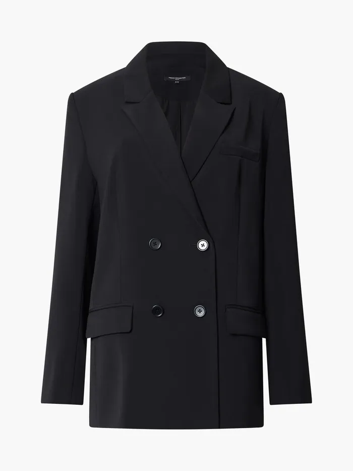 Woman Coats and Jackets French Connection Harrie Suiting Double Breasted Blazer Blackout Woman Coats and Jackets French Connection Harrie Suiting Double Breasted Blazer Blackout