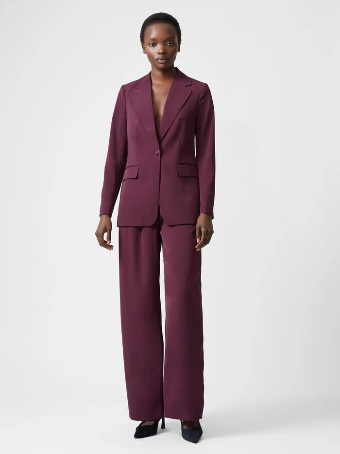 Woman Coats and Jackets French Connection Harrie Suiting Jacket Burgundy Red