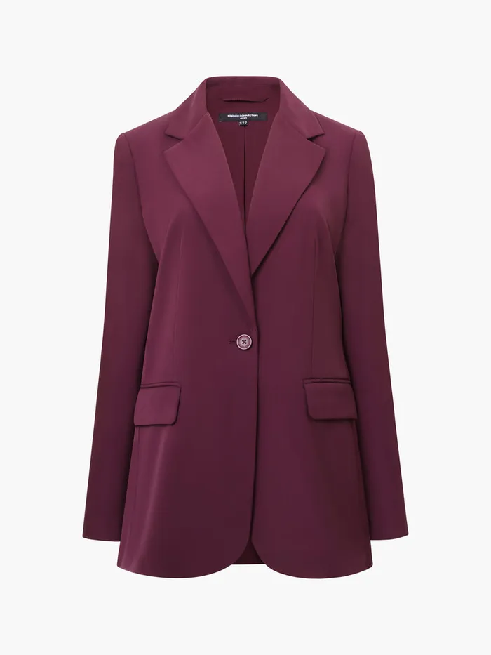 Woman Coats and Jackets French Connection Harrie Suiting Jacket Burgundy Red