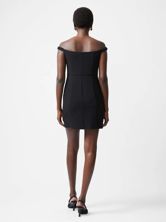Woman Dresses French Connection Azra Twill Sweetheart Bardot Mini Dress Black Woman Dresses French Connection Azra Twill Sweetheart Bardot Mini Dress Black