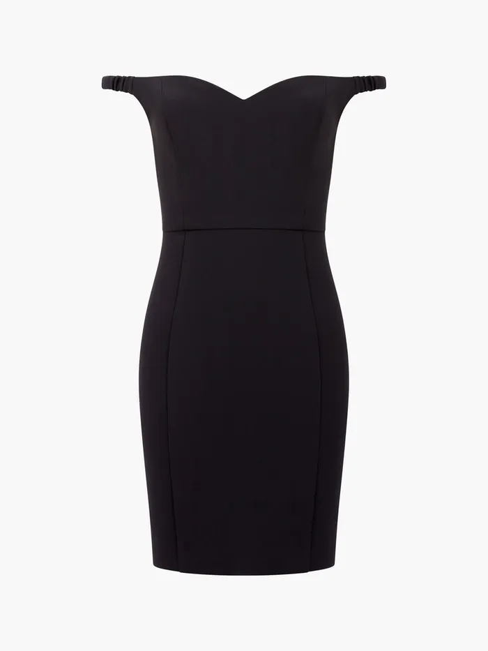 Woman Dresses French Connection Azra Twill Sweetheart Bardot Mini Dress Black Woman Dresses French Connection Azra Twill Sweetheart Bardot Mini Dress Black
