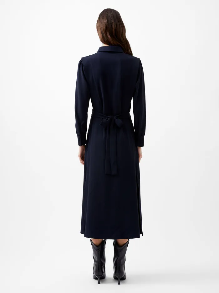 Woman Dresses French Connection Brina Crepe Button Down Maxi Dress Marine