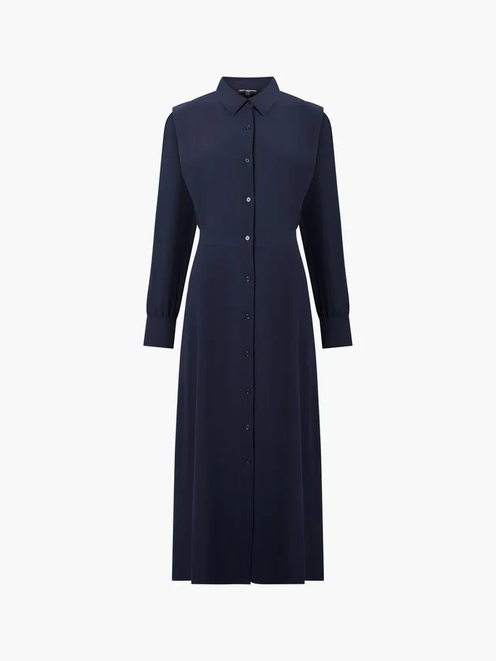 Woman Dresses French Connection Brina Crepe Button Down Maxi Dress Marine