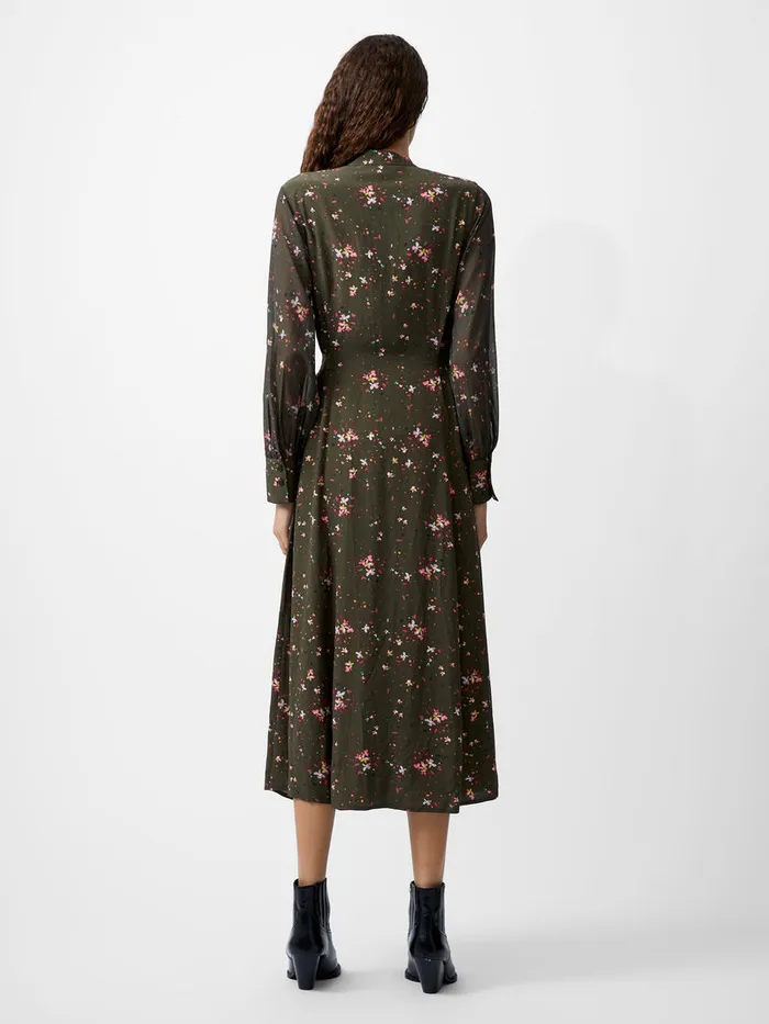 Woman Dresses French Connection Carina Eco Delphine Georgette Mix Shirt Dress Olive Night Multi Woman Dresses French Connection Carina Eco Delphine Georgette Mix Shirt Dress Olive Night Multi