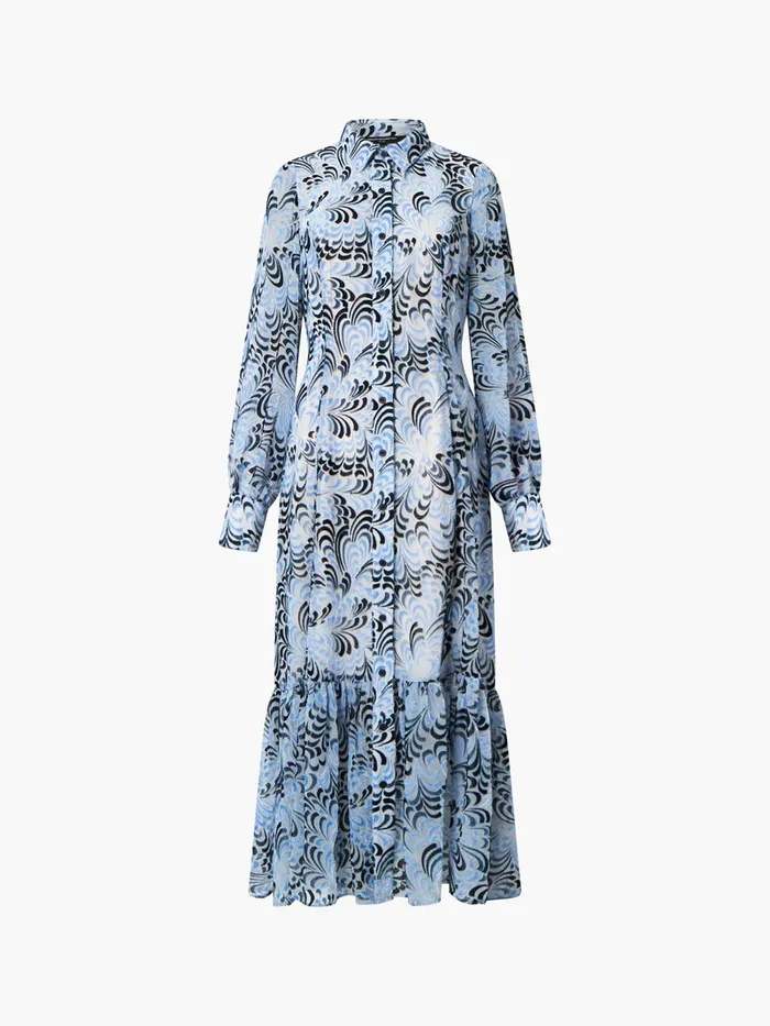 Woman Dresses French Connection Diandra Devore Maxi Dress Summer Whiteblue Woman Dresses French Connection Diandra Devore Maxi Dress Summer Whiteblue