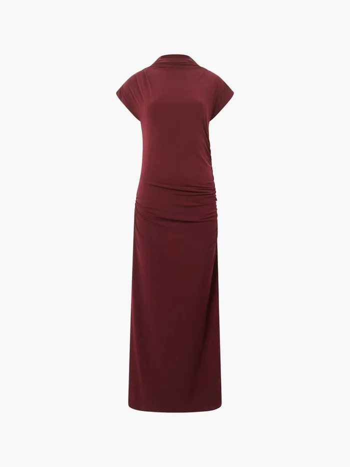 Woman Dresses French Connection Draped Samira Mock Neck Dress Burgundy Red Woman Dresses French Connection Draped Samira Mock Neck Dress Burgundy Red
