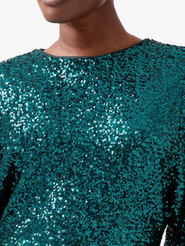 Woman Dresses French Connection Elena Sequin Bow Back Mini Dress Forest