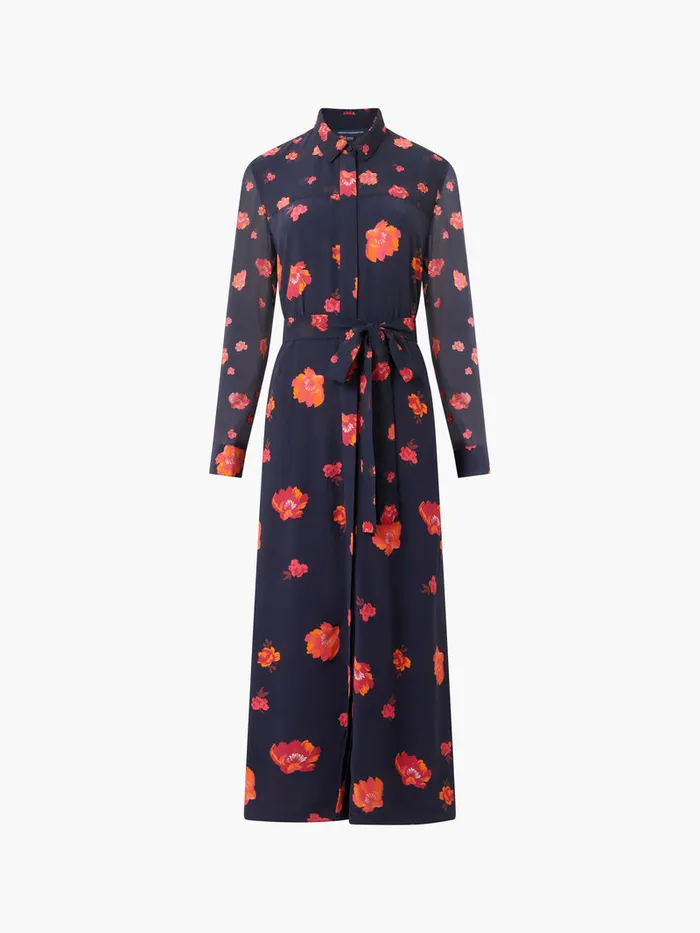 Woman Dresses French Connection Ella Eco Rose Long Sleeve Shirt Dress Marine Multi Woman Dresses French Connection Ella Eco Rose Long Sleeve Shirt Dress Marine Multi