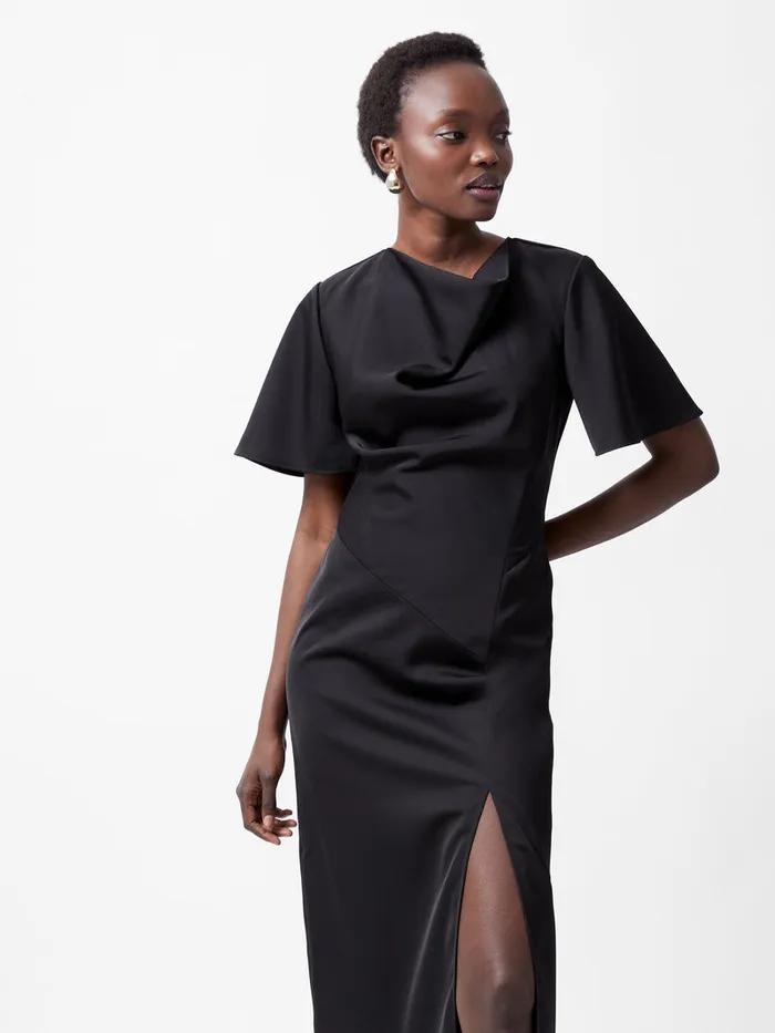 Woman Dresses French Connection Fenix Satin Dress Blackout
