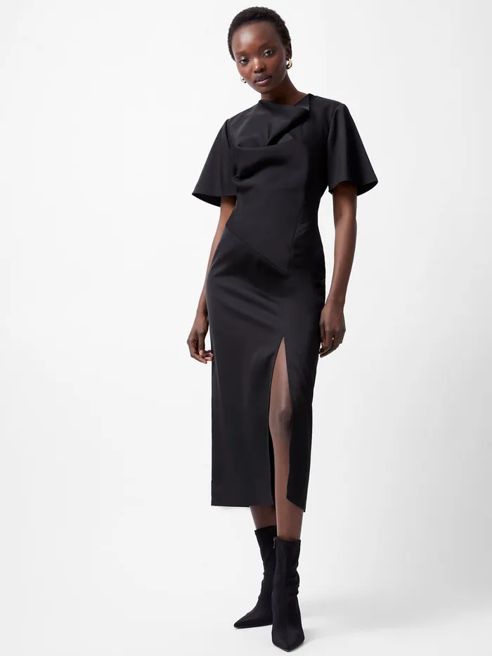 Woman Dresses French Connection Fenix Satin Dress Blackout Woman Dresses French Connection Fenix Satin Dress Blackout