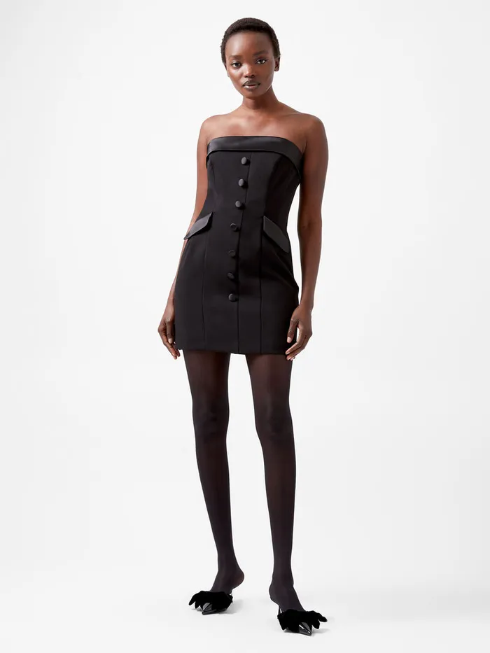 Woman Dresses French Connection Gemma Carey Satin Bandeau Mini Dress Blackout Woman Dresses French Connection Gemma Carey Satin Bandeau Mini Dress Blackout