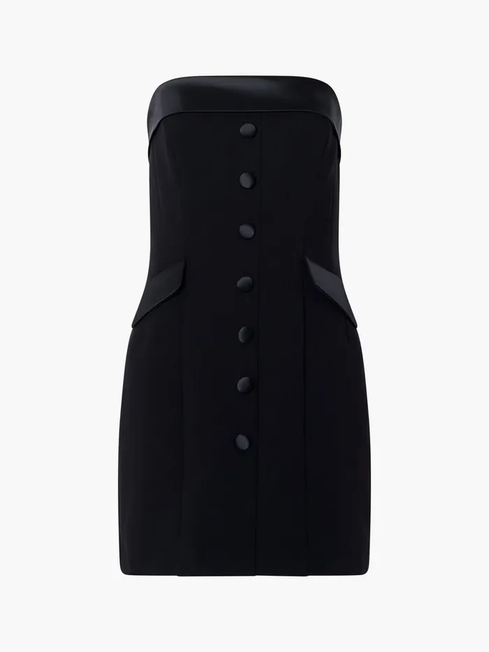 Woman Dresses French Connection Gemma Carey Satin Bandeau Mini Dress Blackout Woman Dresses French Connection Gemma Carey Satin Bandeau Mini Dress Blackout
