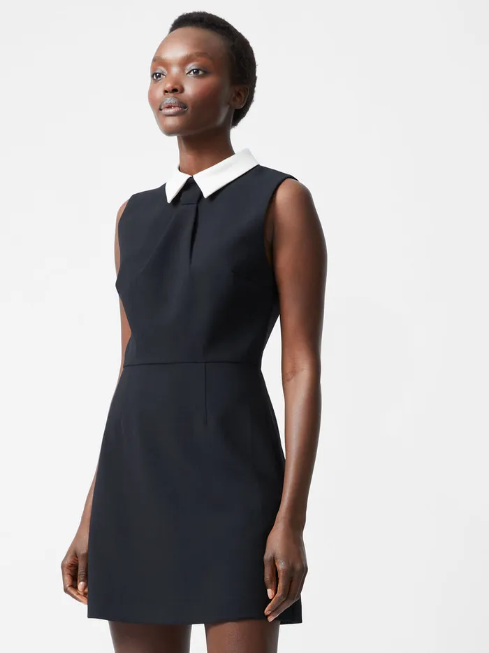 Woman Dresses French Connection Gemma Collared Tie Sleeveless Mini Dress Blackout Woman Dresses French Connection Gemma Collared Tie Sleeveless Mini Dress Blackout