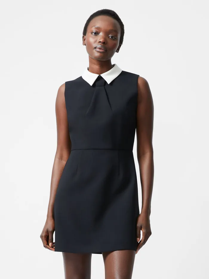 Woman Dresses French Connection Gemma Collared Tie Sleeveless Mini Dress Blackout