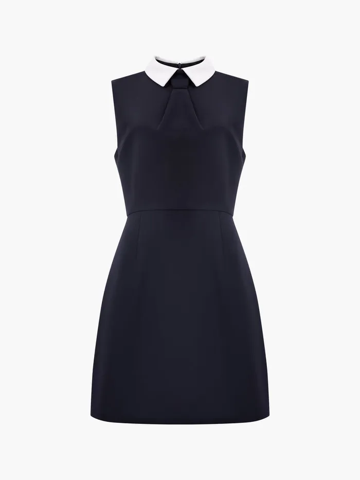 Woman Dresses French Connection Gemma Collared Tie Sleeveless Mini Dress Blackout