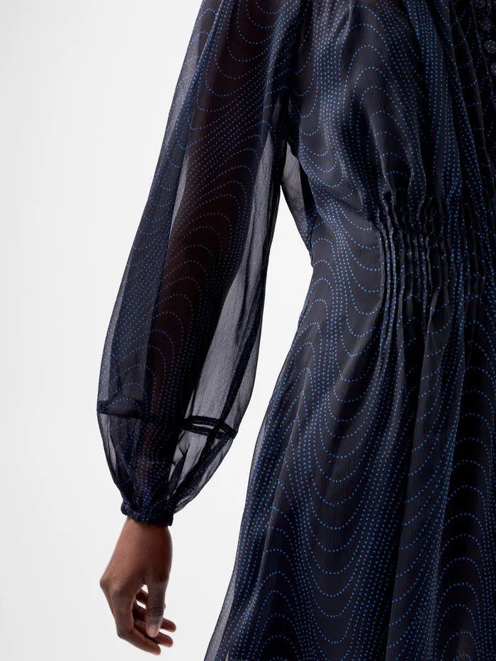 Woman Dresses French Connection Grace Artemis Long Sleeve Ruffle Mini Dress Blackoutchrome Blue Woman Dresses French Connection Grace Artemis Long Sleeve Ruffle Mini Dress Blackoutchrome Blue