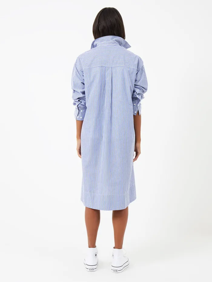 Woman Dresses French Connection Rhodes Stripe Poplin Shirt Dress Linen Whitemarine Woman Dresses French Connection Rhodes Stripe Poplin Shirt Dress Linen Whitemarine
