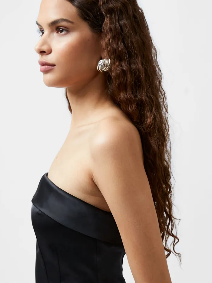Woman Dresses French Connection Structured Satin Bandeau Mini Dress Black Woman Dresses French Connection Structured Satin Bandeau Mini Dress Black