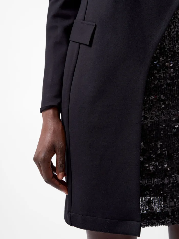Woman Dresses French Connection Xia Ponte Sequin Jersey Blazer Mini Dress Blackout Woman Dresses French Connection Xia Ponte Sequin Jersey Blazer Mini Dress Blackout