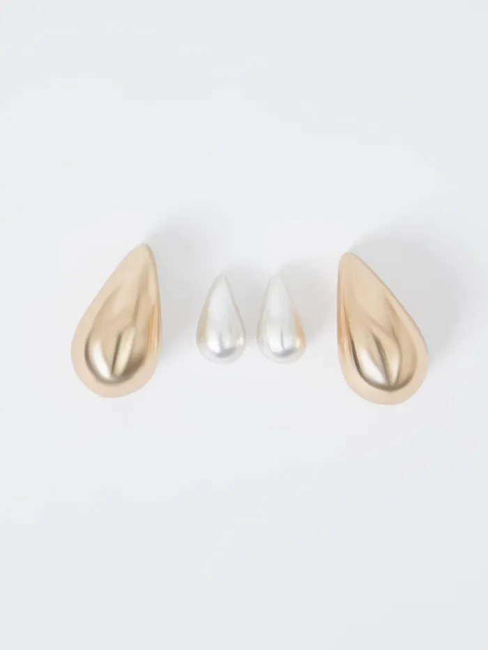 Woman Jewellery French Connection 2 Pack Teardrop Stud Earrings Silvergold