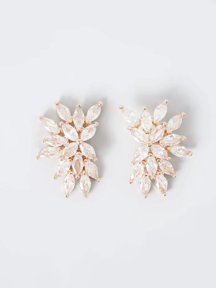 Woman Jewellery French Connection Crystal Cluster Stud Earrings Gold
