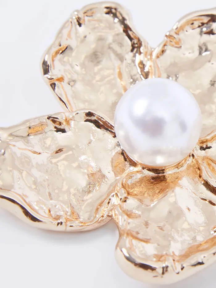 Woman Jewellery French Connection Faux Pearl Detail Flower Brooch Gold Woman Jewellery French Connection Faux Pearl Detail Flower Brooch Gold