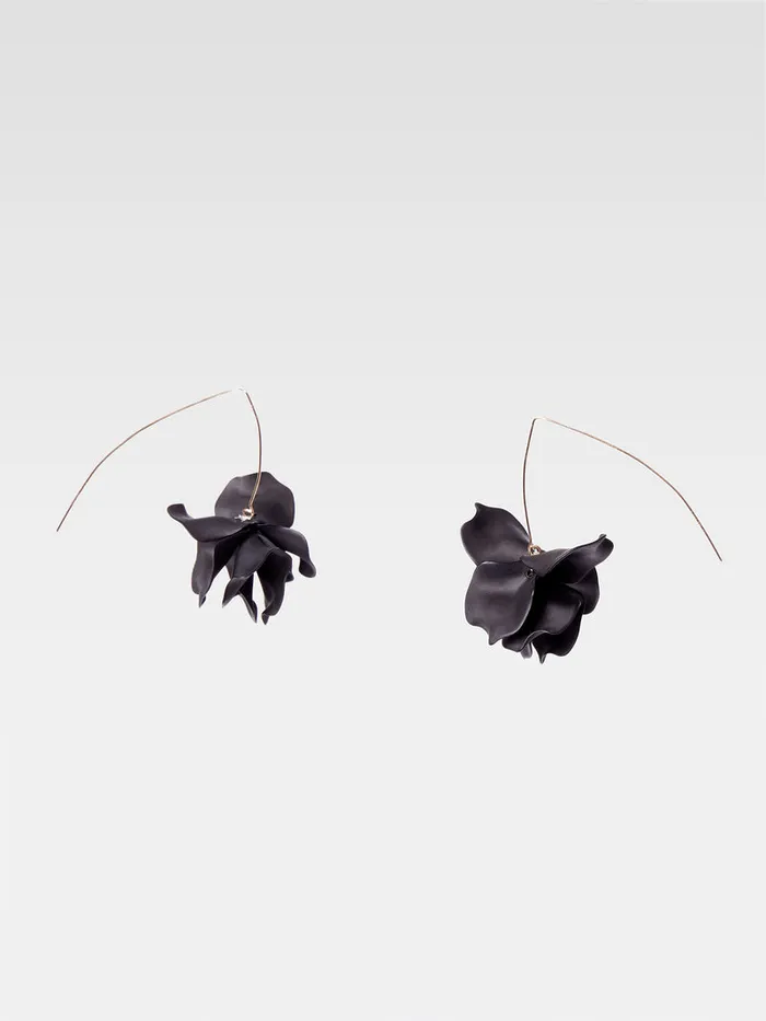 Woman Jewellery French Connection Floral Threader Earrings Blackgold