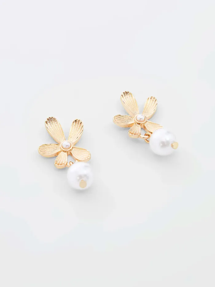 Woman Jewellery French Connection Flower Faux Pearl Drop Earrings Gold Woman Jewellery French Connection Flower Faux Pearl Drop Earrings Gold
