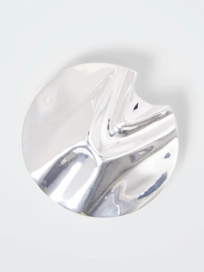 Woman Jewellery French Connection Hammered Circular Brooch Silver