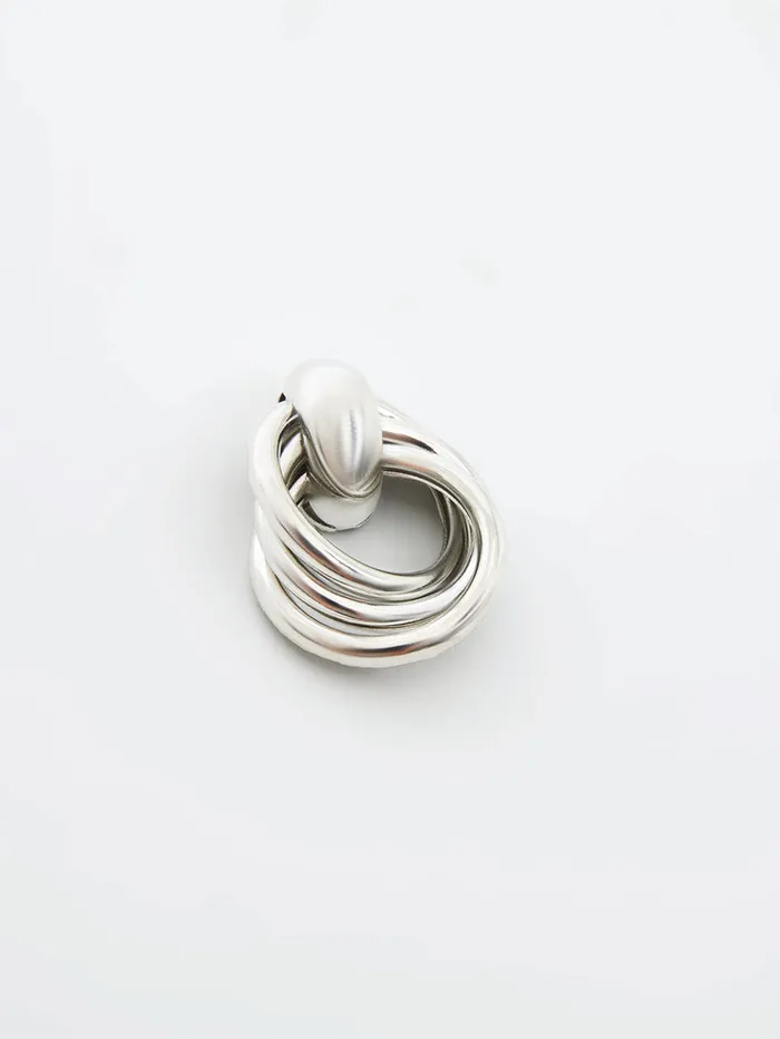 Woman Jewellery French Connection Interlocking Metal Knot Earrings Rhodium Woman Jewellery French Connection Interlocking Metal Knot Earrings Rhodium