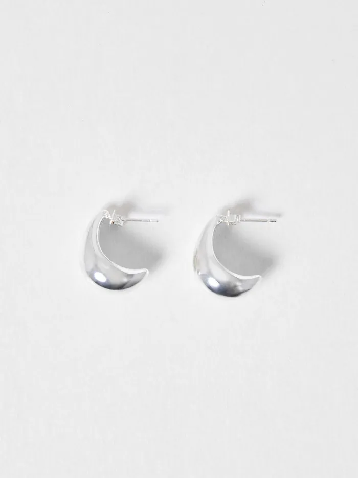 Woman Jewellery French Connection Metal Half Hoop Earrings Silver