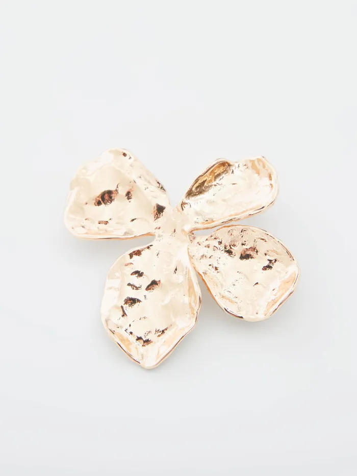 Woman Jewellery French Connection Oversized Hammered Flower Stud Earrings Gold
