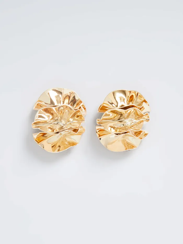 Woman Jewellery French Connection Ruched Oversized Stud Earrings Gold
