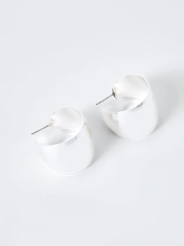 Woman Jewellery French Connection Small Chunky Hoop Earrings Silver