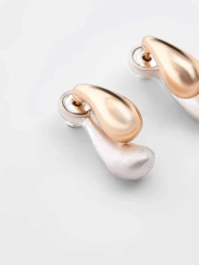 Woman Jewellery French Connection Small Double TwoTone Teardrop Earrings Silvergold Woman Jewellery French Connection Small Double TwoTone Teardrop Earrings Silvergold
