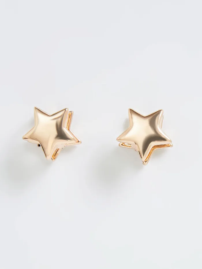 Woman Jewellery French Connection Solid Star Huggie Earrings Gold