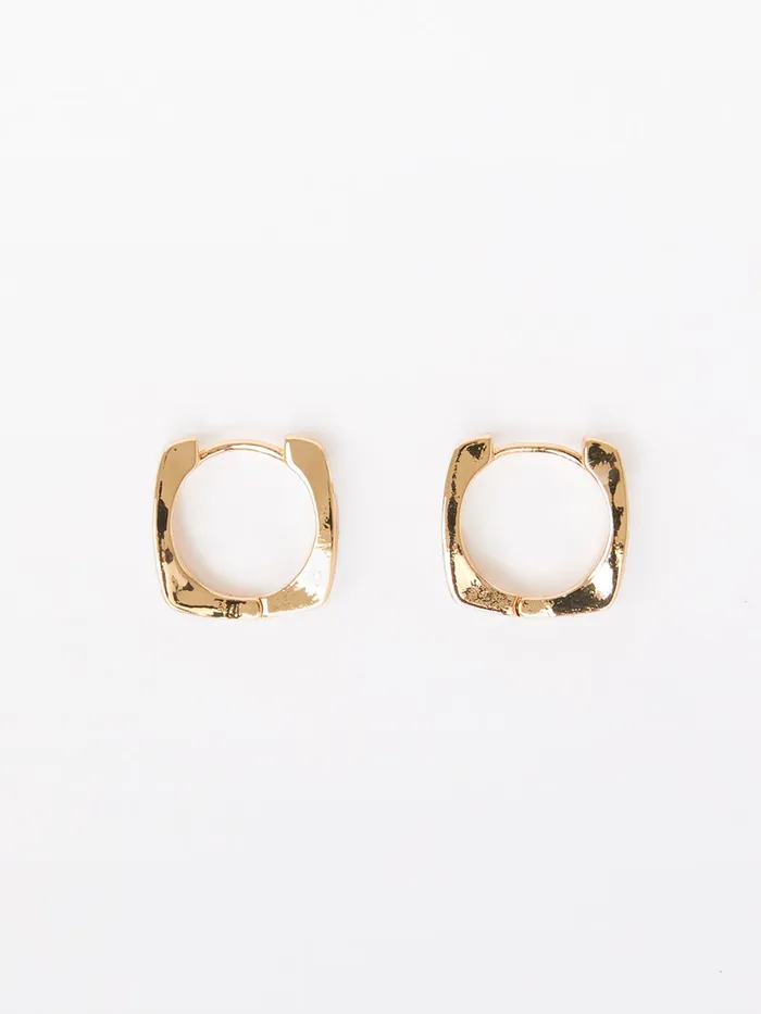 Woman Jewellery French Connection Square Huggie Hoop Earrings Whitegold