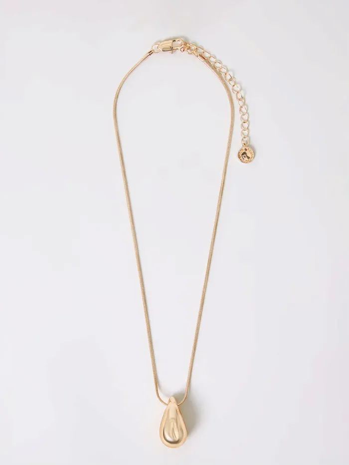 Woman Jewellery French Connection Tear Drop Pendant Necklace Gold