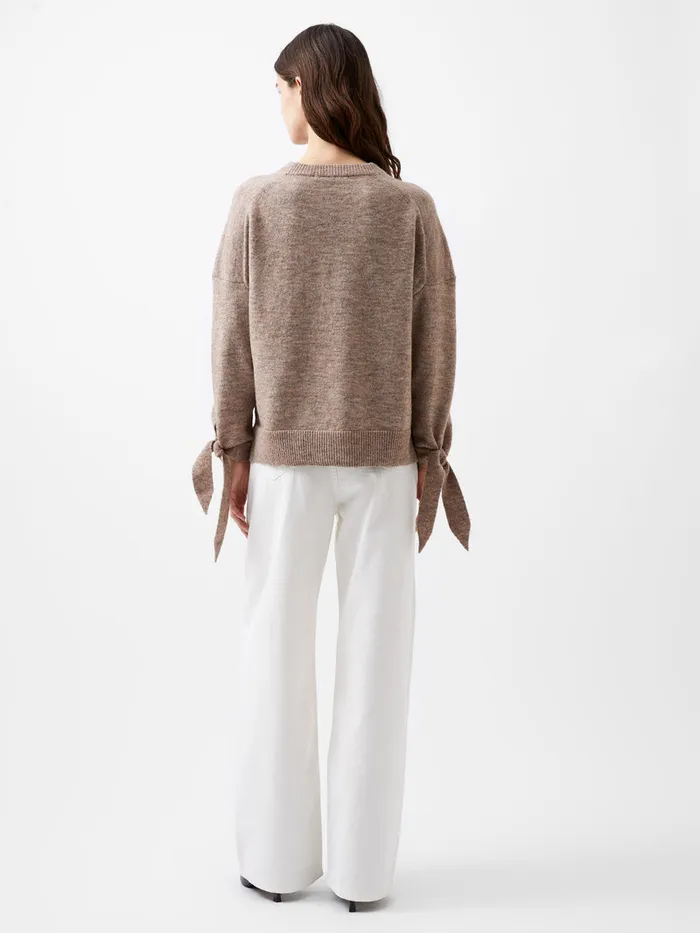 Woman Jumpers and Cardigans French Connection Kezia Recycled Tie Up Sleeve Jumper Taupe Mel Woman Jumpers and Cardigans French Connection Kezia Recycled Tie Up Sleeve Jumper Taupe Mel