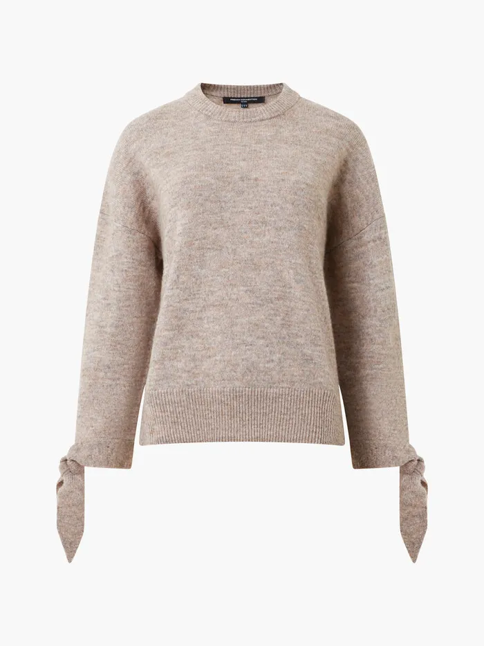 Woman Jumpers and Cardigans French Connection Kezia Recycled Tie Up Sleeve Jumper Taupe Mel Woman Jumpers and Cardigans French Connection Kezia Recycled Tie Up Sleeve Jumper Taupe Mel