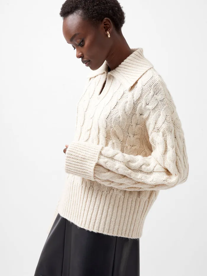 Woman Jumpers and Cardigans French Connection Kyla Sparkle Long Sleeve Jumper Porcelain Cream Woman Jumpers and Cardigans French Connection Kyla Sparkle Long Sleeve Jumper Porcelain Cream
