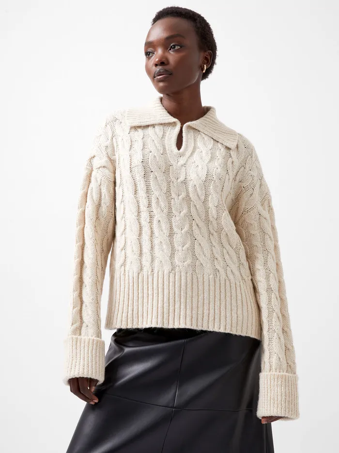 Woman Jumpers and Cardigans French Connection Kyla Sparkle Long Sleeve Jumper Porcelain Cream Woman Jumpers and Cardigans French Connection Kyla Sparkle Long Sleeve Jumper Porcelain Cream