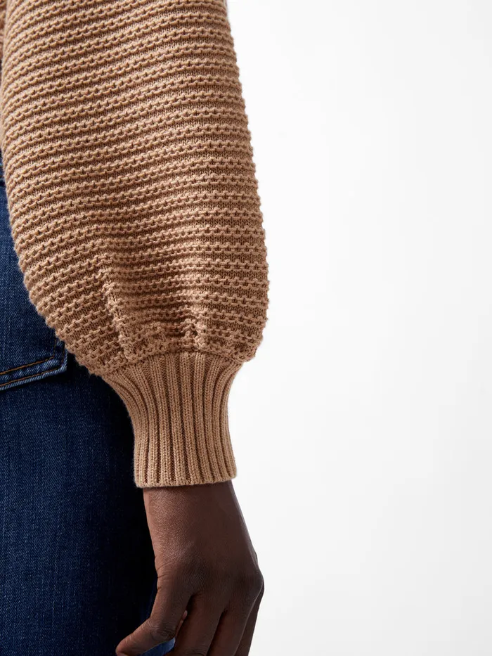 Woman Jumpers and Cardigans French Connection Lily Mozart Bishop Sleeve Jumper Camel Mel Light Woman Jumpers and Cardigans French Connection Lily Mozart Bishop Sleeve Jumper Camel Mel Light
