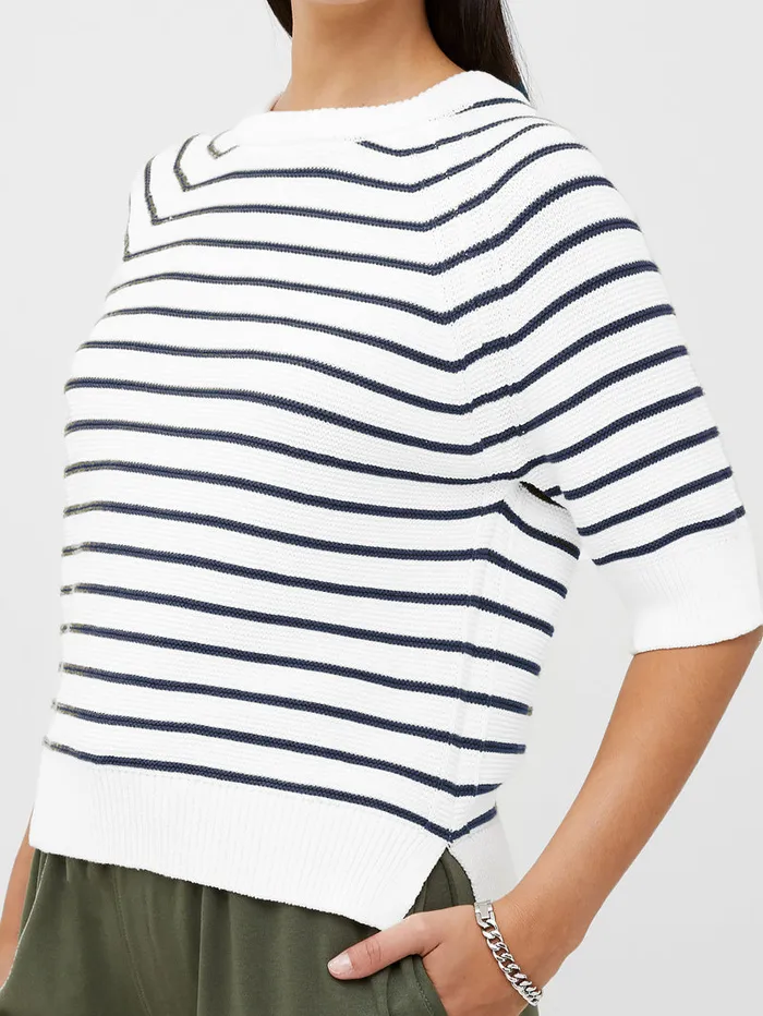Woman Jumpers and Cardigans French Connection Lily Mozart Stripe Short Sleeve Jumper Summer Whiteutility Woman Jumpers and Cardigans French Connection Lily Mozart Stripe Short Sleeve Jumper Summer Whiteutility
