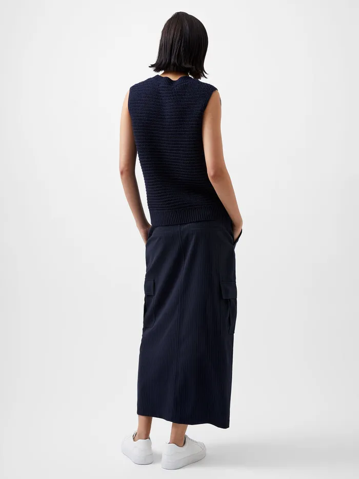 Woman Jumpers and Cardigans French Connection Manda Open Knit Vest Marine Woman Jumpers and Cardigans French Connection Manda Open Knit Vest Marine