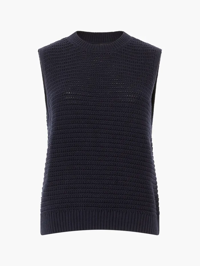 Woman Jumpers and Cardigans French Connection Manda Open Knit Vest Marine Woman Jumpers and Cardigans French Connection Manda Open Knit Vest Marine