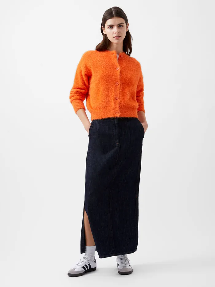 Woman Jumpers and Cardigans French Connection Molly Feather Long Sleeve Cardigan Coral Rose Woman Jumpers and Cardigans French Connection Molly Feather Long Sleeve Cardigan Coral Rose
