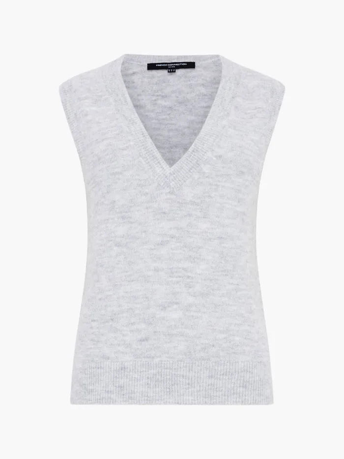 Woman Jumpers and Cardigans French Connection Morena Recycled Vest Dove Grey Mel Woman Jumpers and Cardigans French Connection Morena Recycled Vest Dove Grey Mel