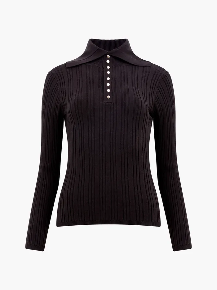 Woman Jumpers and Cardigans French Connection Nia Mari Long Sleeve Top Chocolate Ganache Woman Jumpers and Cardigans French Connection Nia Mari Long Sleeve Top Chocolate Ganache