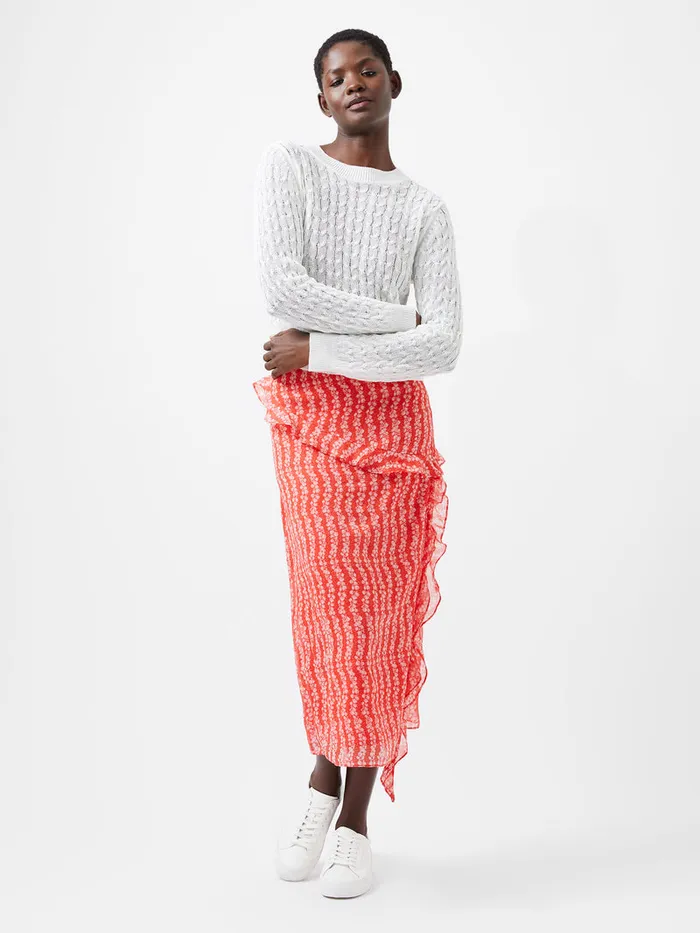 Woman Jumpers and Cardigans French Connection Niko Open Knit Long Sleeve Jumper Winter White Woman Jumpers and Cardigans French Connection Niko Open Knit Long Sleeve Jumper Winter White